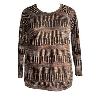 Comfy USA Multicolor Knit Long Sleeve Top Size Medium Avant Garde OOAK City Chic